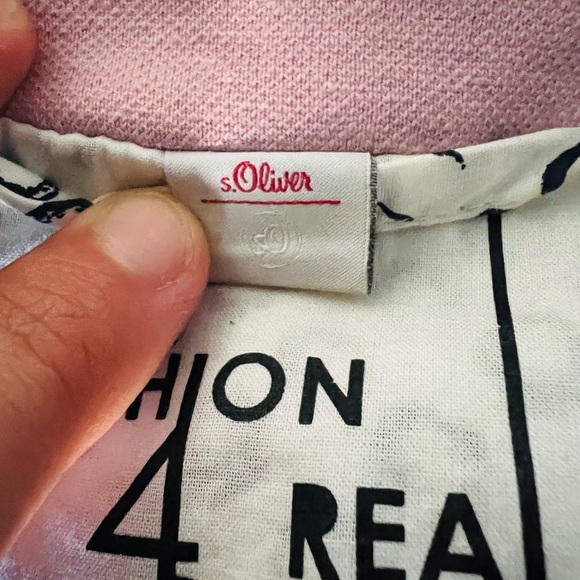 NWOT S.Oliver Blazer! Light Pink with white elbow pads -sparkle accents- Size 8 - Picture 5 of 9